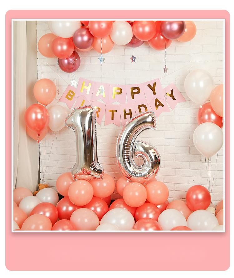 32inch Gold Silver Gradient Color Birthday Foil Background Wall Scene Party Decoration Number Balloons_voghion.com