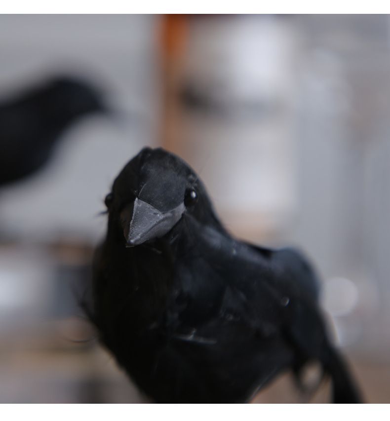 Realistic Halloween Crow Decor – Foam Black Raven For Gothic Tabletop, Photography Props & Farmhouse Bird Scare_voghion.com