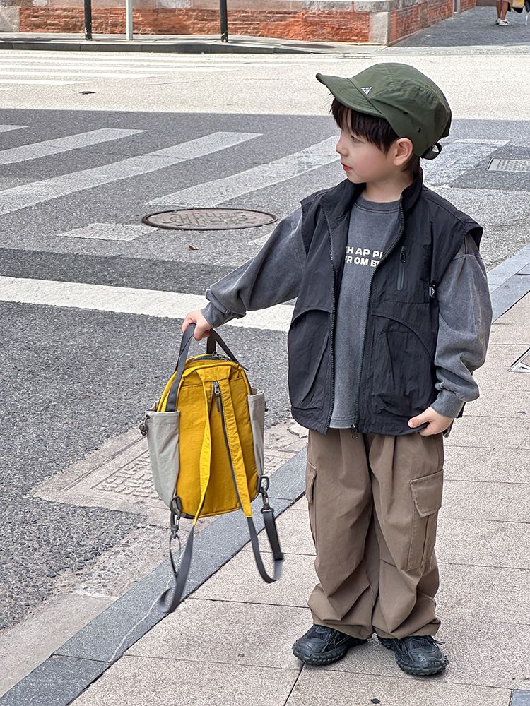 Roupas para meninos, colete de trabalho bonito, jaqueta sem mangas para crianças pequenas e grandes, série de montanha, tendência_voghion.com