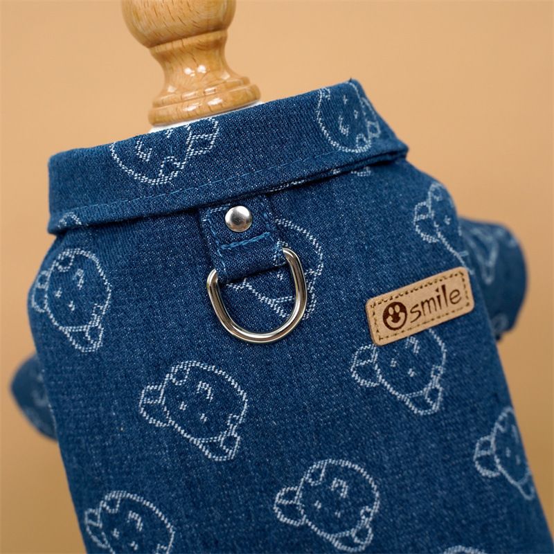 Maglietta da cowboy con corda di trazione Teddy da combattimento Abbigliamento per animali domestici per gatti Forniture per cani di piccola e media taglia_voghion.com