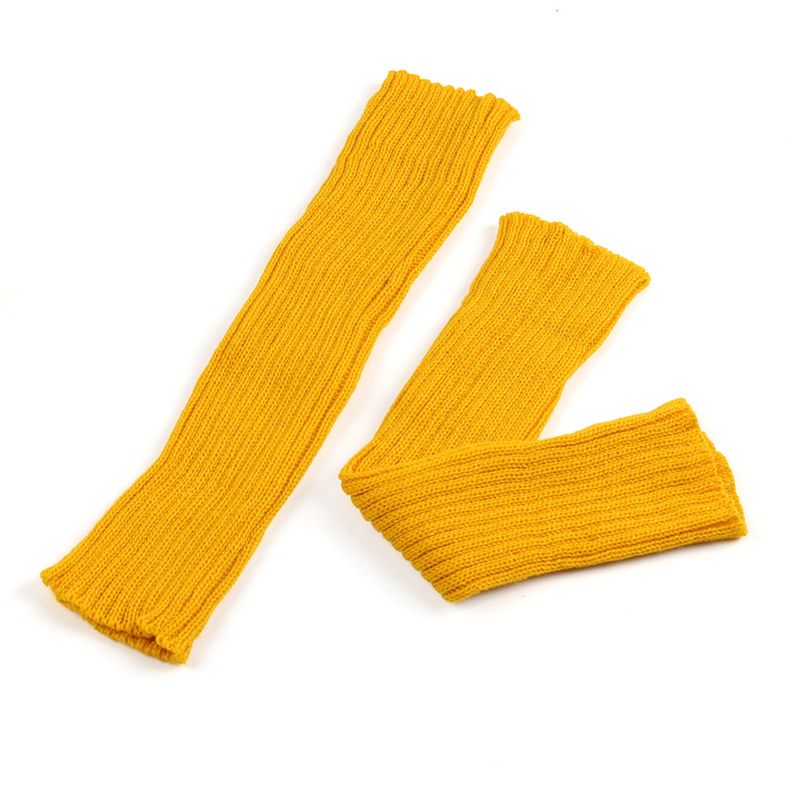 Unisex Beinwärmer für Männer und Frauen Gestrickte Fußwärmer Farbig gestreifte Stiefelwärmer Stapelsocken_voghion.com