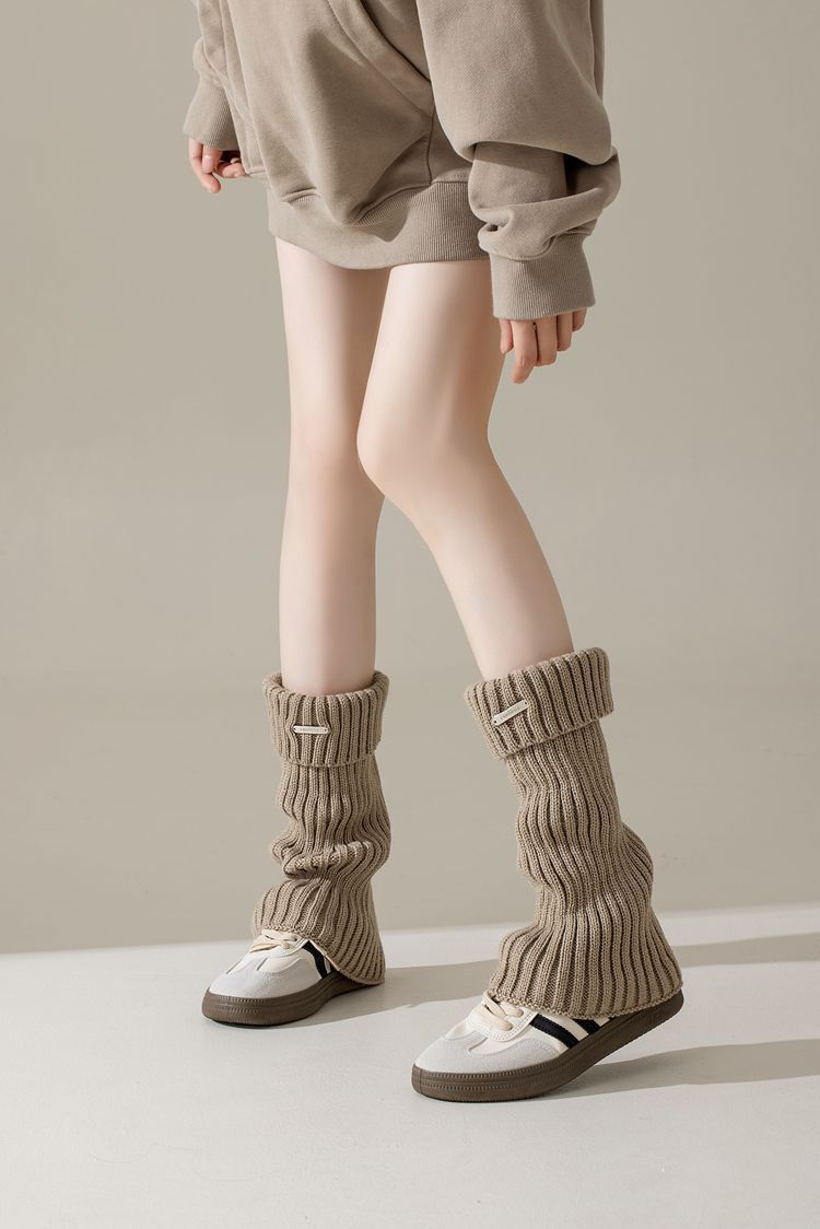 Strumpf y2k Hottie jk Wadensocken Herbst und Winter Dicke Nadelflor-Bein-Sets Schlanke Herbst- und Winterstrümpfe für Damen_voghion.com