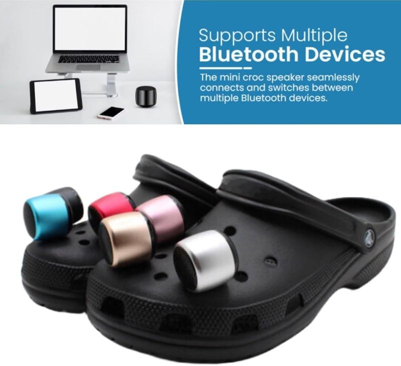 Croc Hoparlör, Croc İçin Mini Hoparlör, Cadılar Bayramı Mini Hoparlör, Bluetooth Croc Charm, Mavi-Mor Solma_voghion.com