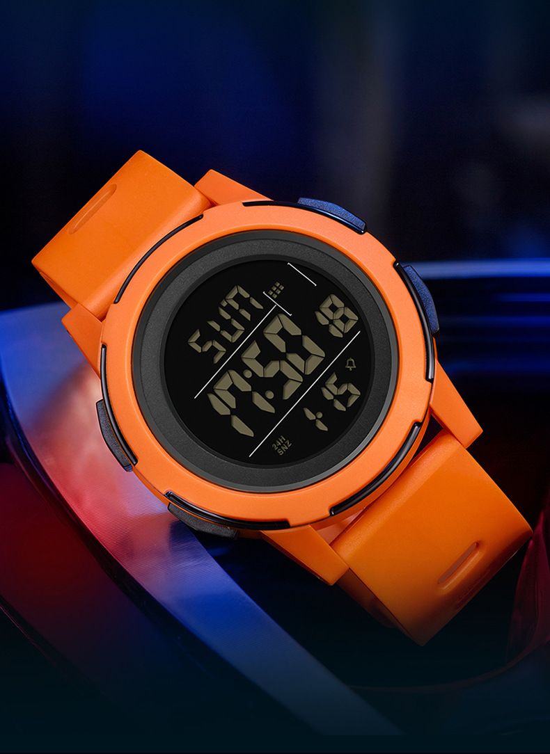 Digitaal horloge met LED-display, waterdicht, nachtlampje, alarm, stopwatch, aftelfunctie, dubbele tijd, unisex casual sporthorloge_voghion.com