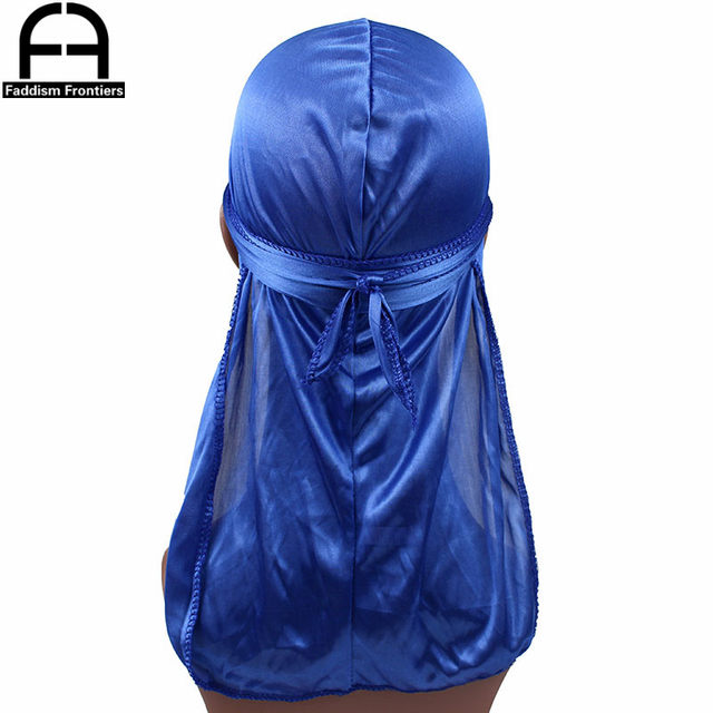 Unisex Damen Herren Seide Durag Turban Hut Perücken Biker Kopfbedeckung Stirnband Haarschmuck Lange Schwanzriemen Bandanas Seidige Durags_voghion.com