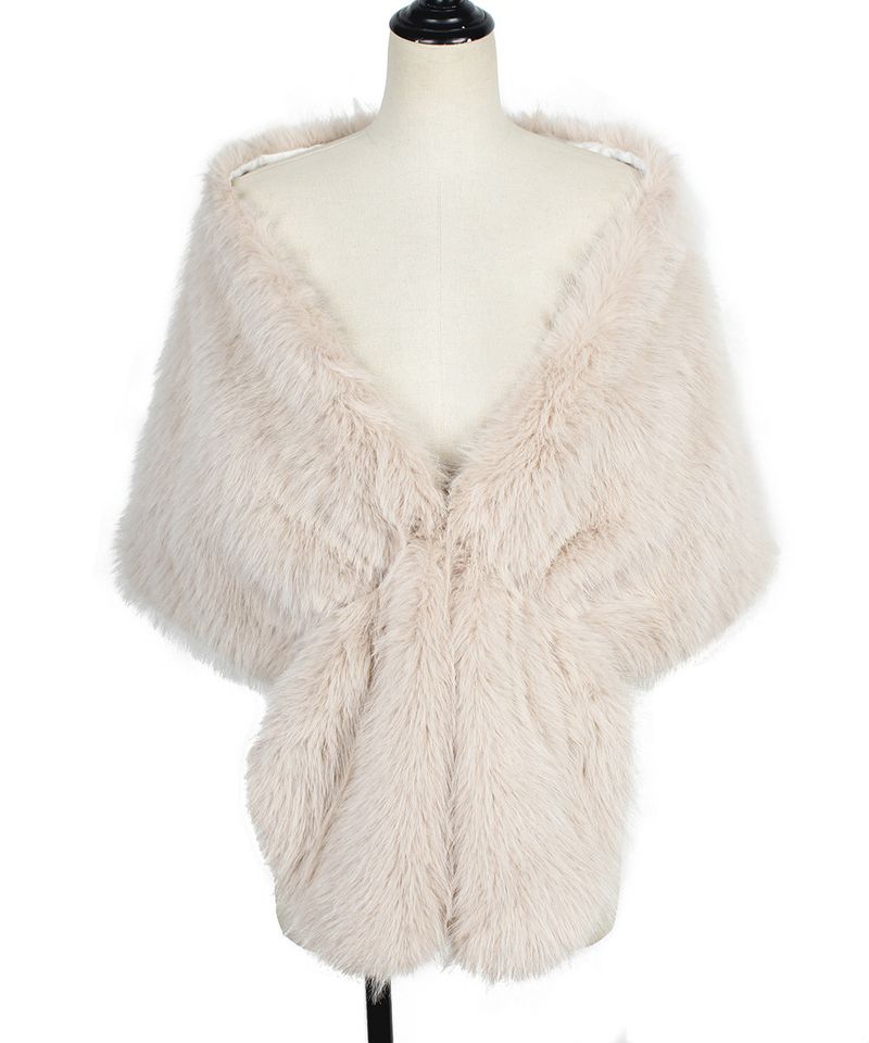 Vêtements pour femmes automne et hiver nouveau style imitation fourrure de renard grand châle écharpe multicolore écharpe robe de mariée châle_voghion.com