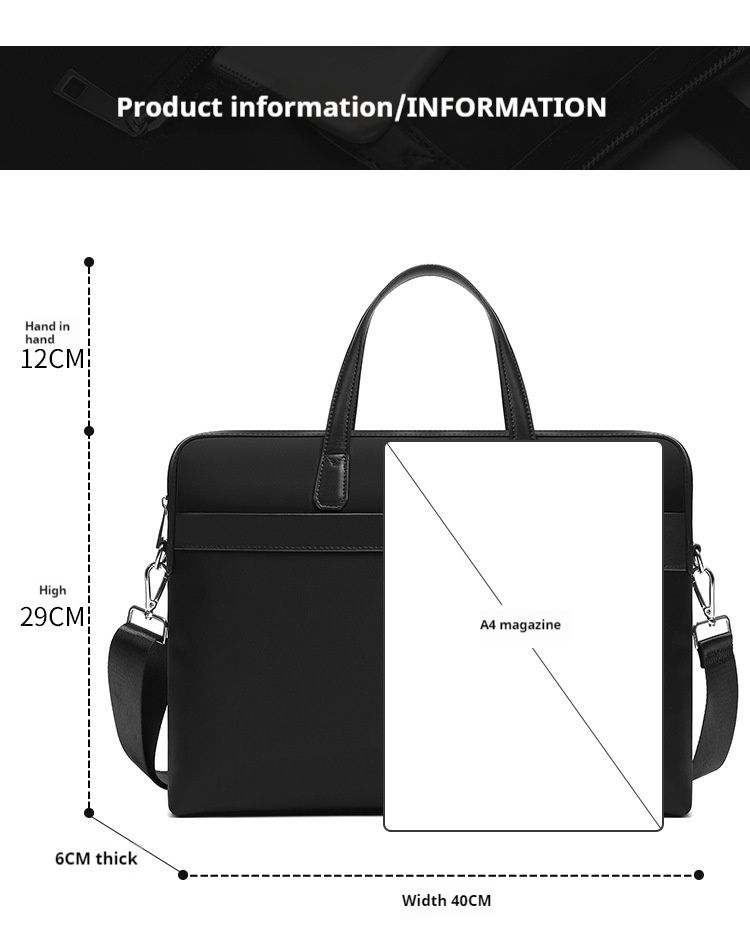 New briefcase for men's casual handbag, conference bag, one shoulder computer bag, commuting file bag, temperament, men's official bag_voghion.com