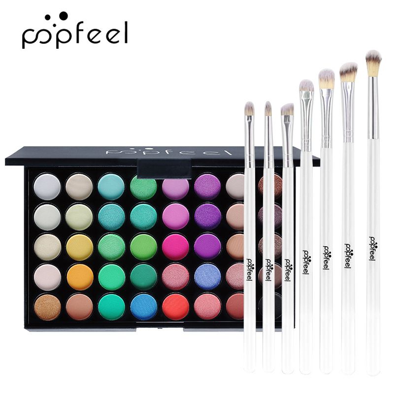 Make-up-Sets 40 Lidschattenfarben + 7 Lidschattenpinsel Make-up Produkte Make-up Marke_voghion.com