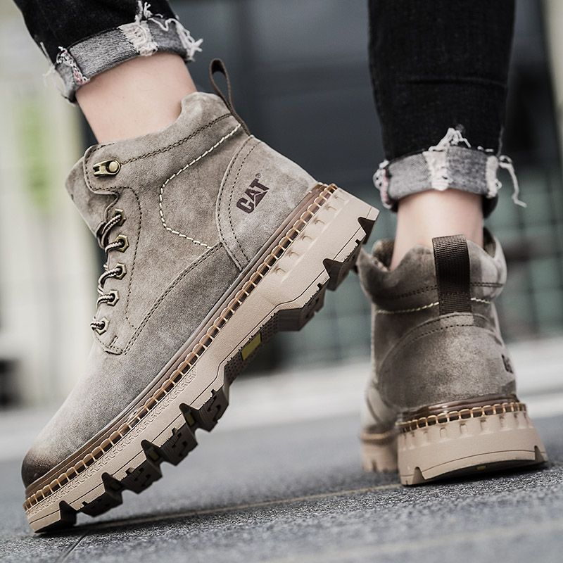 Neu Leder Frühling herren Schuhe High-top herren Erhöhung Werkzeug Martin Stiefel_voghion.com
