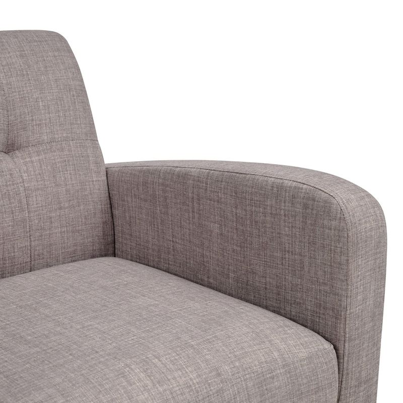 Mid-Century Modern Fabric Accent Armchair Single Sofa With Rubber Wood Legs For Living Room_voghion.com