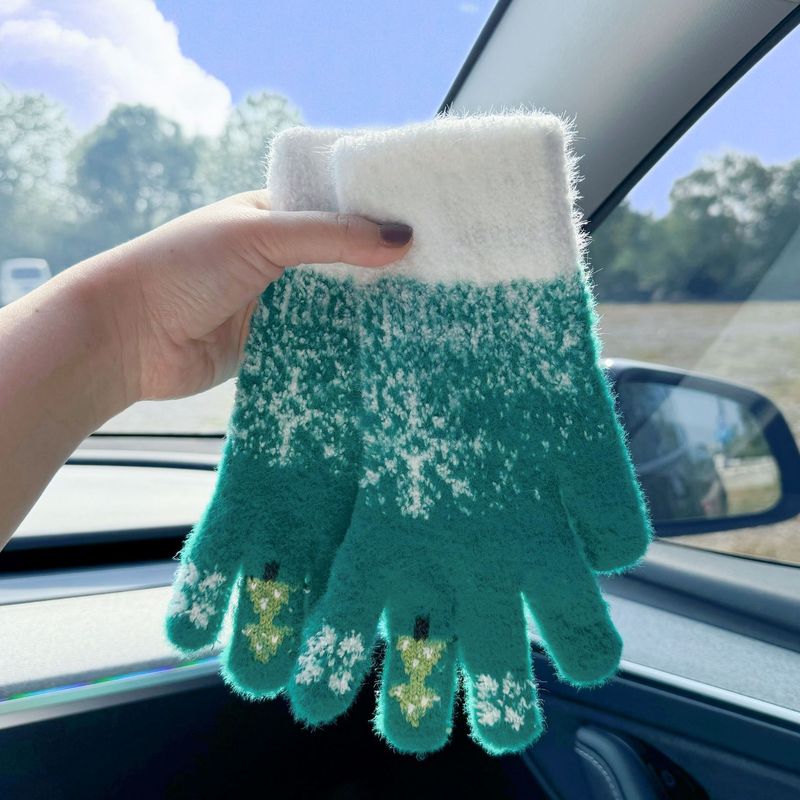 Guanti invernali senza dita da donna in pile caldo e spesso, compatibili con touchscreen, per Natale_voghion.com