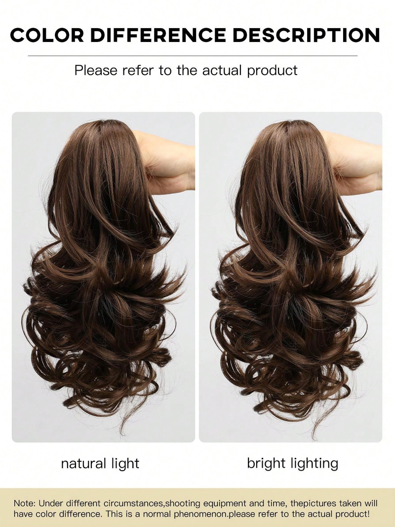 12" (Approx. 30 Cm) 130g Claw Synthetic Large Wave Extensions ,Multi-Color Option,The Ponytail Adopts A Newly Upgraded_voghion.com