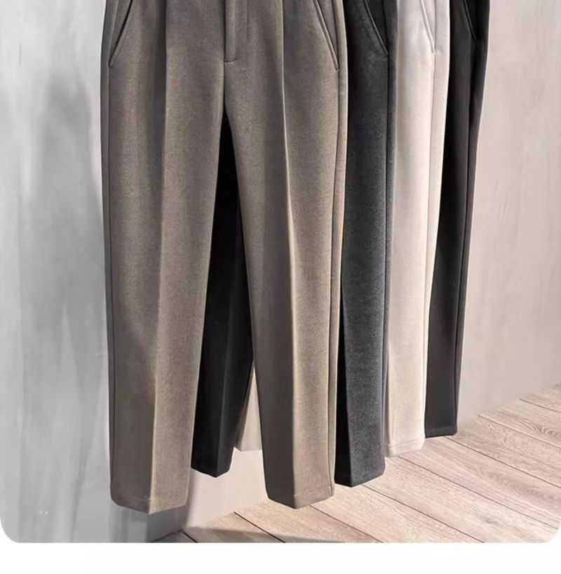 Yün Pantolon Erkek İlkbahar Ve Sonbahar Düz Dokuz Noktalı İnce Kesim Üst Sınıf Pantolon İş Gündelik Pantolon Erkek Pantolon Sonbahar Ve Kış_voghion.com