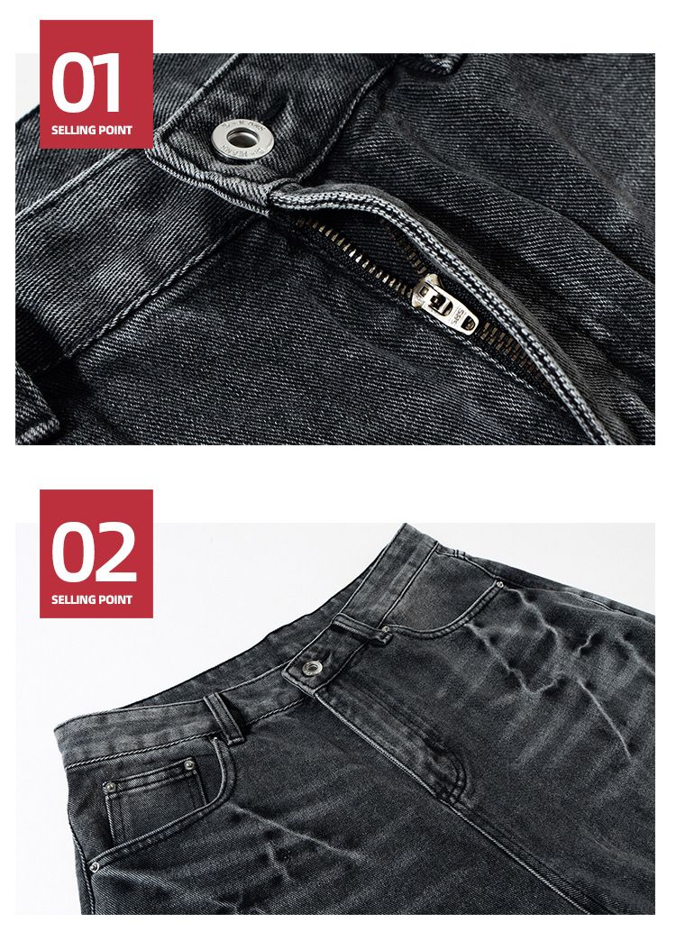 Herrenbekleidung Washed Old Jeans High Street Texture Design Multi Size Shorts_voghion.com