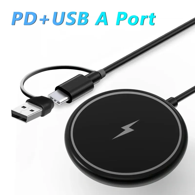 30W Magnetic Wireless Charger Pad For IPhone 15 14 13 12 11 Pro Max Mini Desktop Chargers USB A PD Magnetic Fast Charging_voghion.com