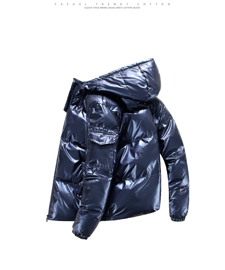 Winter heren Bright Face katoenen jas Koreaanse editie korte staande kraag katoenen jas Trend grote katoenen herenjas_voghion.com