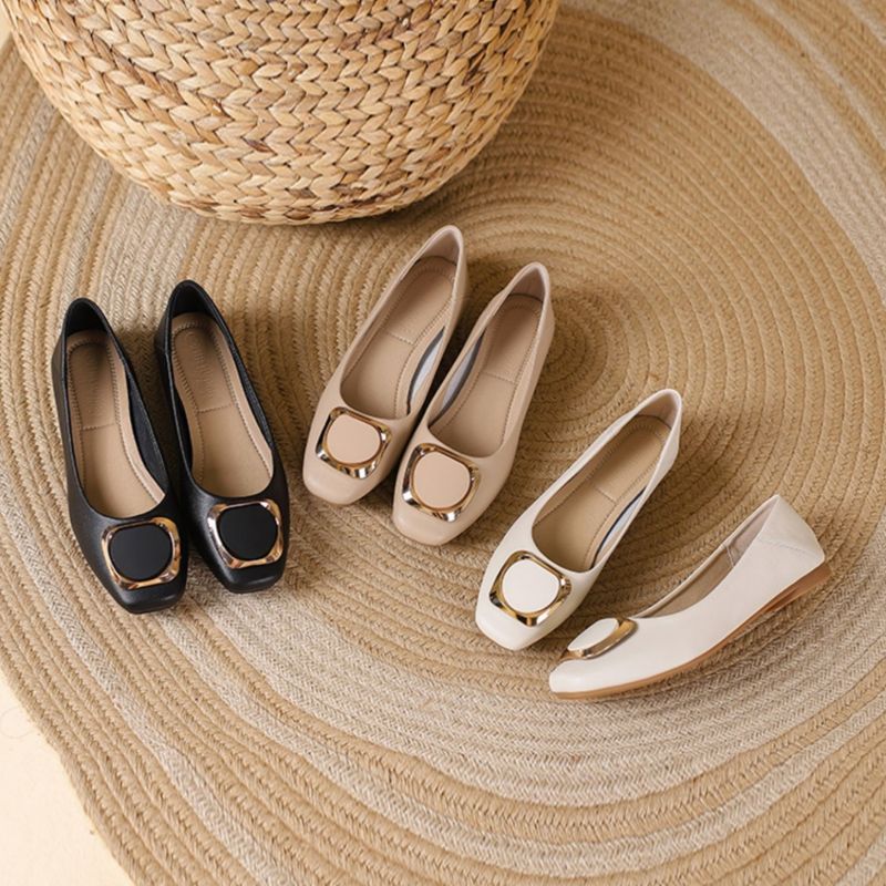 Rindsleder-Version ~ Flach für Damen, Flachmund 2025 Neue Loafer aus echtem Leder, Mokassins mit weicher Sohle, große Damenschuhe_voghion.com