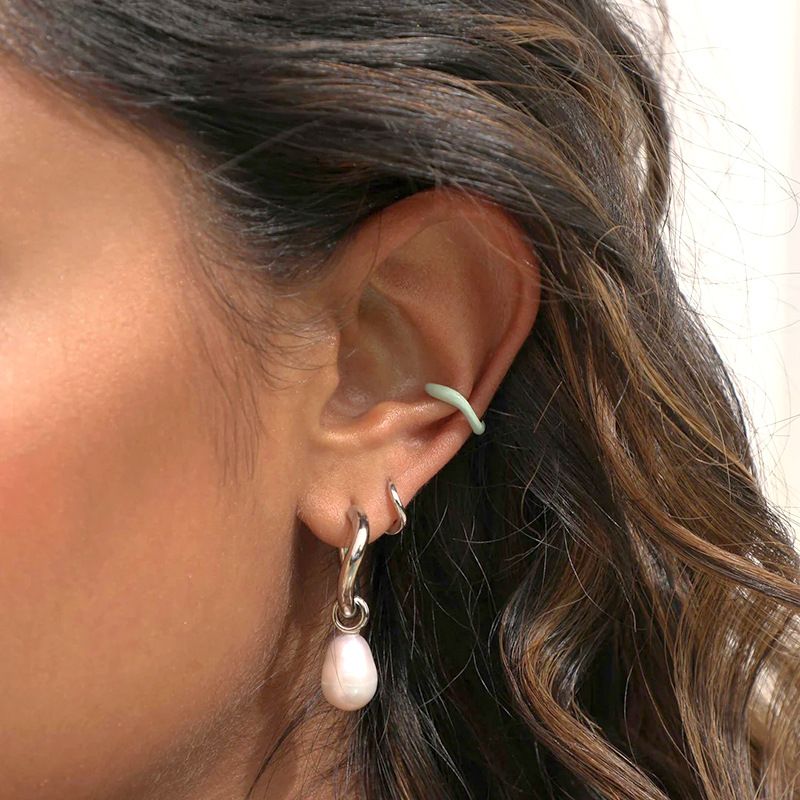 Pendientes de plata de ley 925 con forma de aguja y anillo Mobius para mujer, con diseño de tendencia, fotosensibles._voghion.com