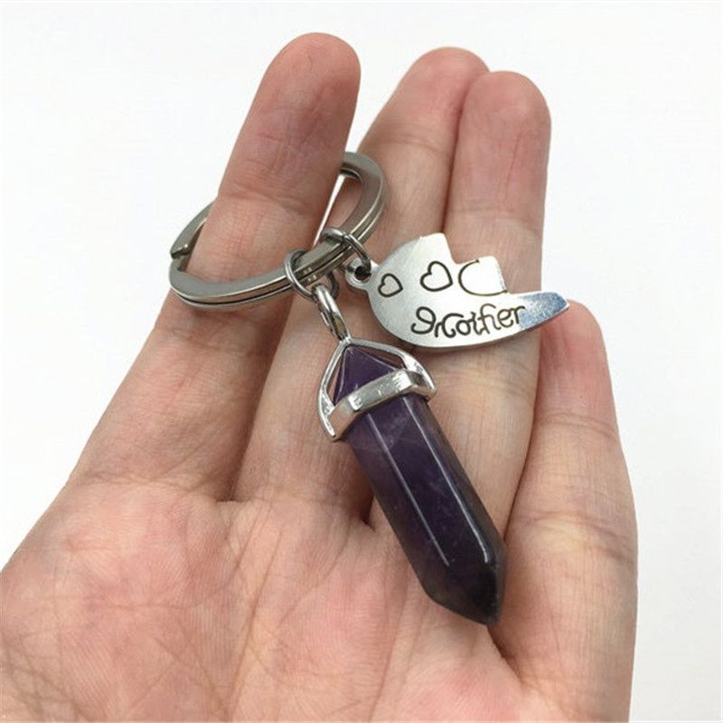 Necklaces Unisex 2-piece BFF keychain women's crystal broken heart pendant mother and daughter keychain_voghion.com