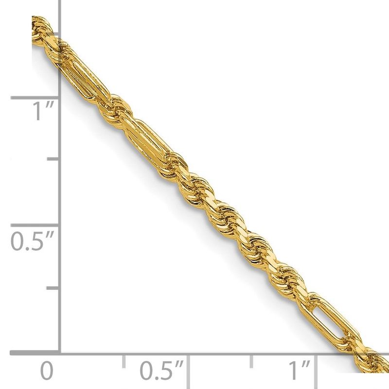 14k 2.75mm D/C Milano Rope Chain_voghion.com
