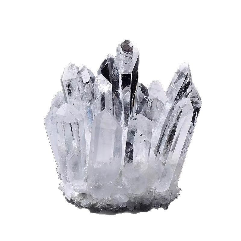 Natürlicher Rohstein, Mineralienprobe, weißer Kristallcluster, Heimdekoration, Kunsthandwerk, Ornament_voghion.com