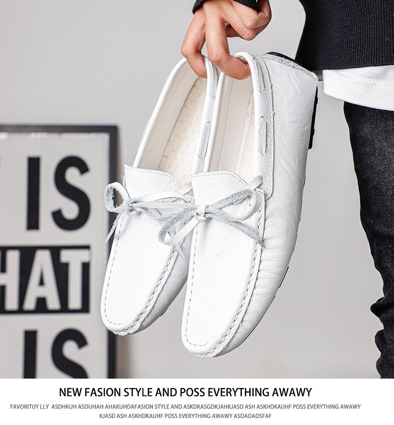 Scarpe casual con berretti slip-on in pelle da uomo taglie forti_voghion.com