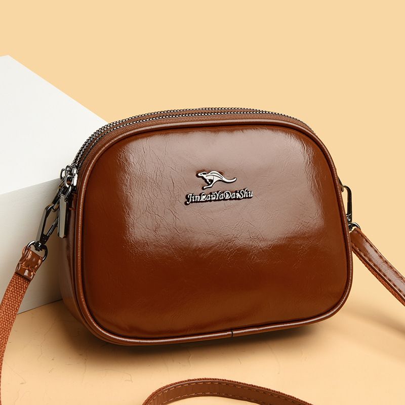 Borsa a tracolla piccola rotonda in morbida pelle, a tre strati, per donna, nuova moda 2023, semplice_voghion.com