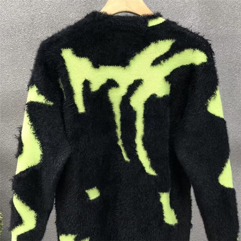 Men's And Women's Autumn And Winter American Style Design Ripped Tassel Sweater Large Size Loose Round Neck Long Sleeve Knitted Sweater Jacket_voghion.com