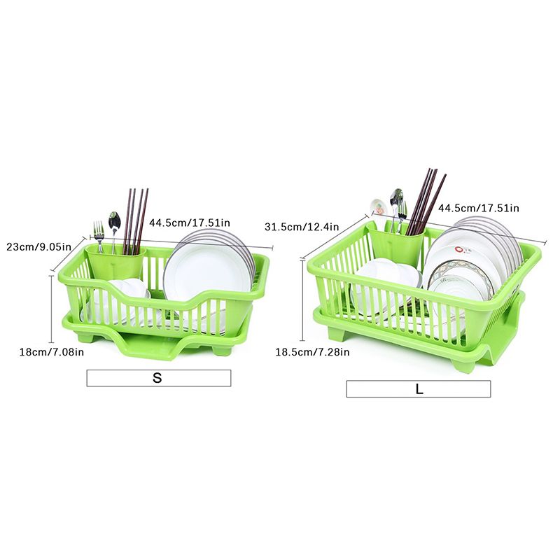 Kitchen Drainage Rack With Drainer Board Countertop Utensils Plates Chopsticks Bowls Spoons Storage Dish Drying Rack_voghion.com