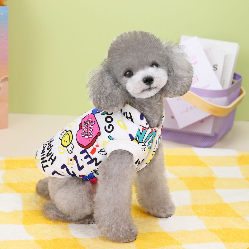 Pet clothes wholesale dog clothing Korean style pet clothing autumn and winter Teddy cat supplies 23 colorful cotton vest_voghion.com