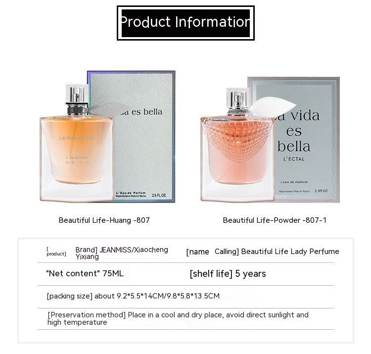 Marca bela vida senhora verdadeiro amor rosa fragrância perfume duradouro 75ml_voghion.com