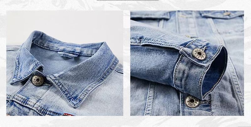 Ensemble deux pièces tendance pour homme, veste en jean et jean, tissu tricoté décontracté_voghion.com