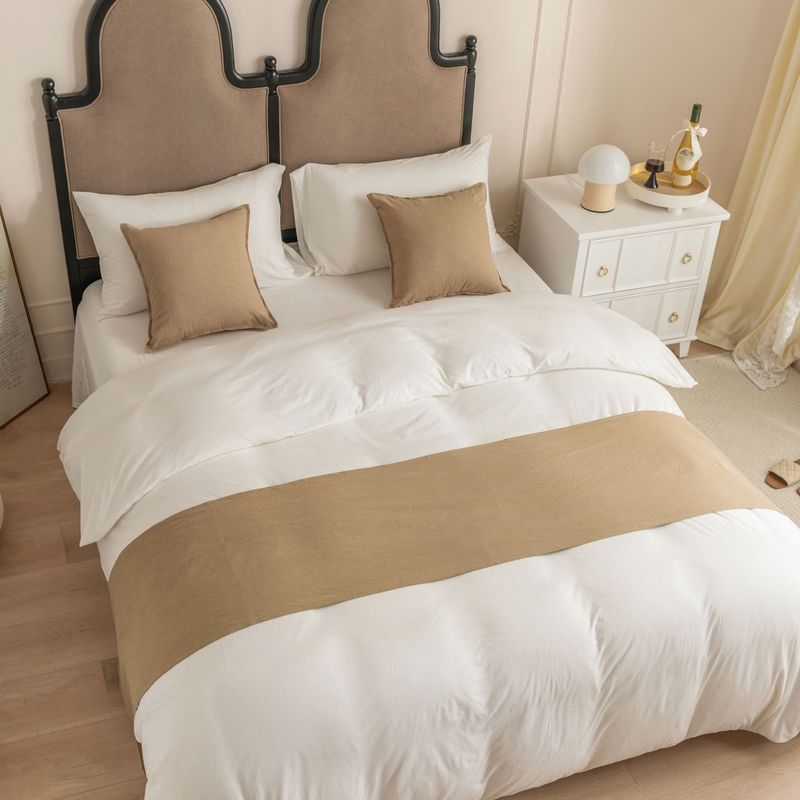 Nuovo asciugamano da letto in lino di cotone tinta unita Hotel Hotel Inn bandiera da letto in lino di cotone_voghion.com
