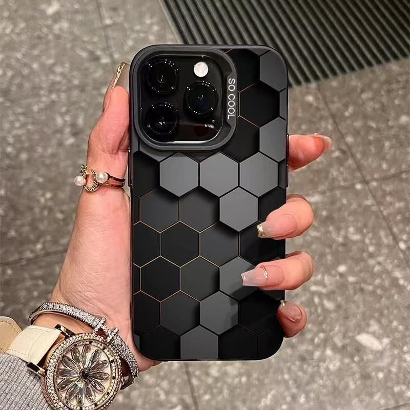 Three-dimensional Honeycomb Is Suitable For Apple 15 Mobile Phone Case IPhone14 Matte 13 Pro Gas Case 12 Anti-drop 11/xs_voghion.com