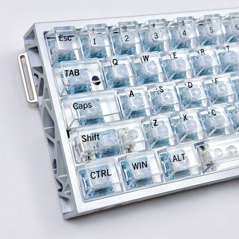 Shimmer Glacier White PC Transparent Keycaps Pad Printing Original Factory Kompatibel mit Wooting Meijia Shimaiko_voghion.com