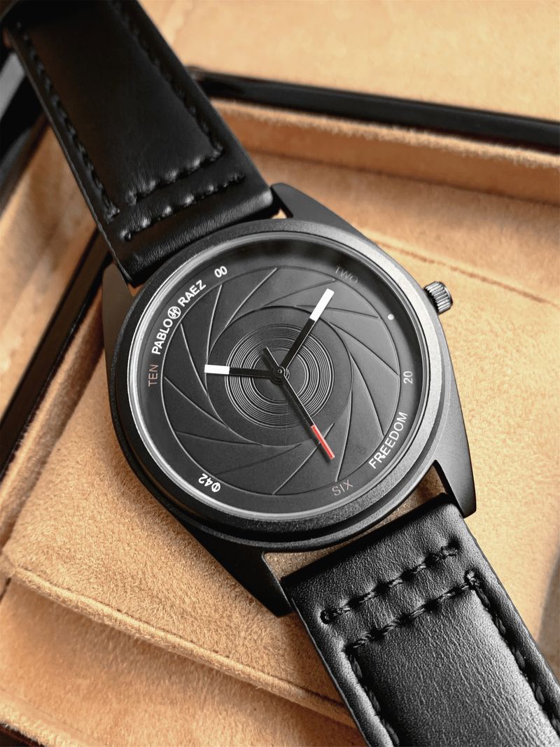 PABLO RAEZ Premium Sense Personality Fashion Herren Trend Mattschwarz Edelstahl On Time Hochwertige Quarzuhr_voghion.com