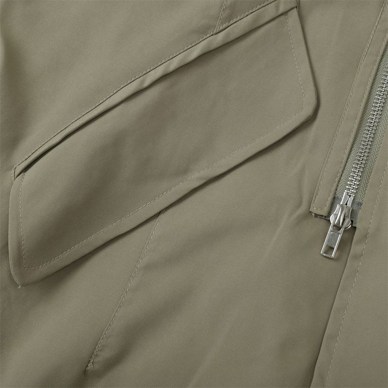 Trench da uomo di media lunghezza sopra il ginocchio, ampio, tinta unita, con cerniera irregolare, spacco posteriore, giacca con colletto rovesciato_voghion.com