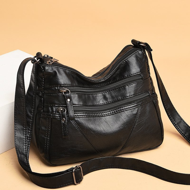 Single Shoulder Mom's 2023 Summer New Washed Soft Leather Women's Crossbody Large Capacity Middle aged and Elderly Bag_voghion.com