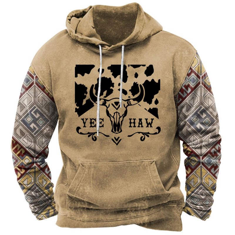 Felpa con cappuccio 3D da uomo, stampata alla moda_voghion.com