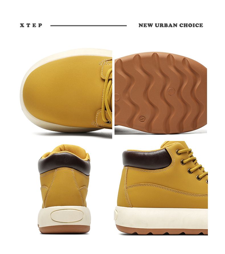 Men's Chunky Derby Boots Retro Motorcycle Style High Top Martin Boots In Yellow/Black/Brown - Fashionable & Comfortable_voghion.com