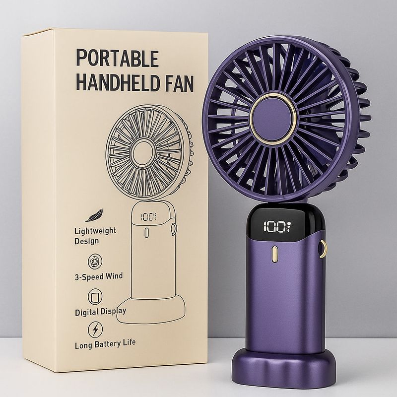 Tragbarer Handventilator Mini Klapptischventilator Kühler Kühlung USB Wiederaufladbar UK_voghion.com