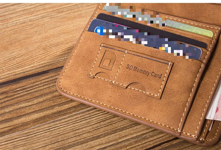 2024 European and American Fashion New Men's Wallet Short Frosted Leather Wallet Retro Three Fold Vertical Wallet Youth Multi Card Slot_voghion.com