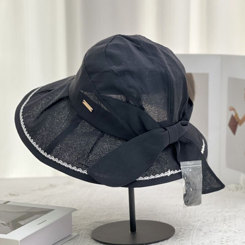 Wide Brim Bow Bucket Hat Women's Summer Sun Protection Sun Hat Beach Sun Hat_voghion.com