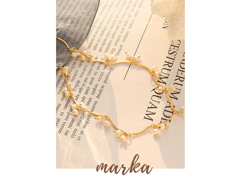 Collana con ciondolo in perle d'acqua dolce in stile francese - Delicato piccolo girocollo di perle, accessorio versatile alla moda per donna_voghion.com