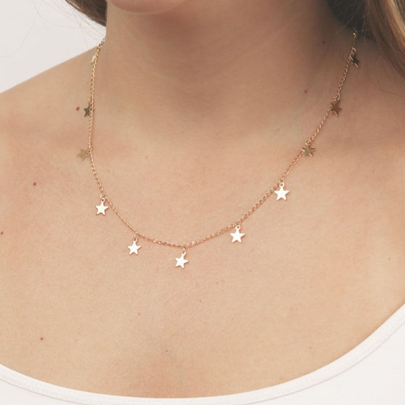 Žhavé výprodeje Boho prohlášení náhrdelník pro ženy hvězdy přívěsek choker módní klíční řetízek šperky narozeninový dárek cestování_voghion.com