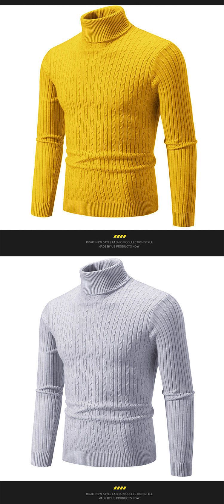 Novo suéter casual de malha transfronteiriça masculino 2025 com gola alta e camisa de malha trançada da moda para homens_voghion.com