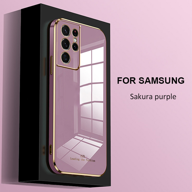 Custodia di lusso placcata quadrata per Samsung Galaxy A52 a52s A72 A22 A32 4G 5G A51 A71 M32 Supporto ad anello_voghion.com