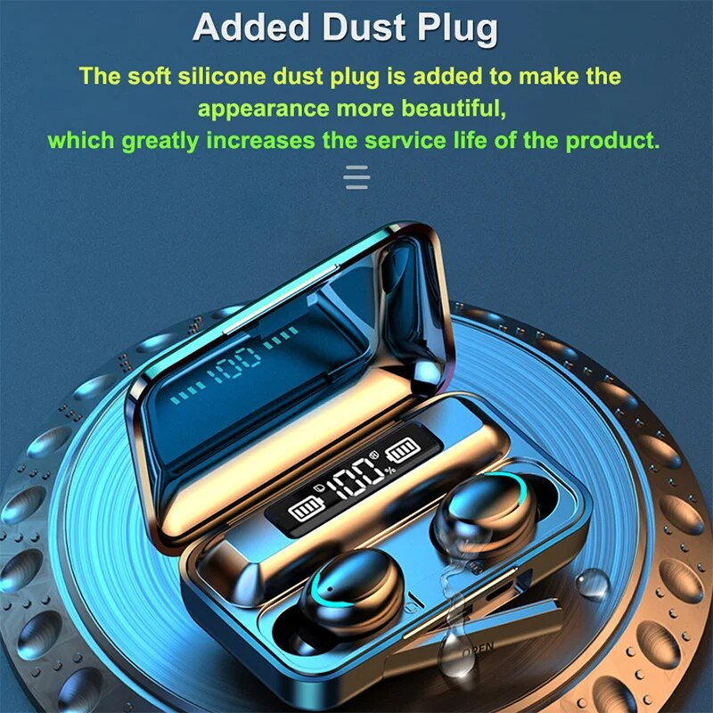 Auricolare TWS wireless Bluetooth, auricolare sportivo stereo 9D impermeabile con microfono, nuovo aggiornamento F9, 2022_voghion.com