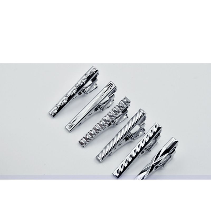 Kurzer Kragen Koreanische Version minimalistischen Silber modische kurze 24 kleine 4CM hochwertige plattierte Kupfer Krawatte Clip_voghion.com