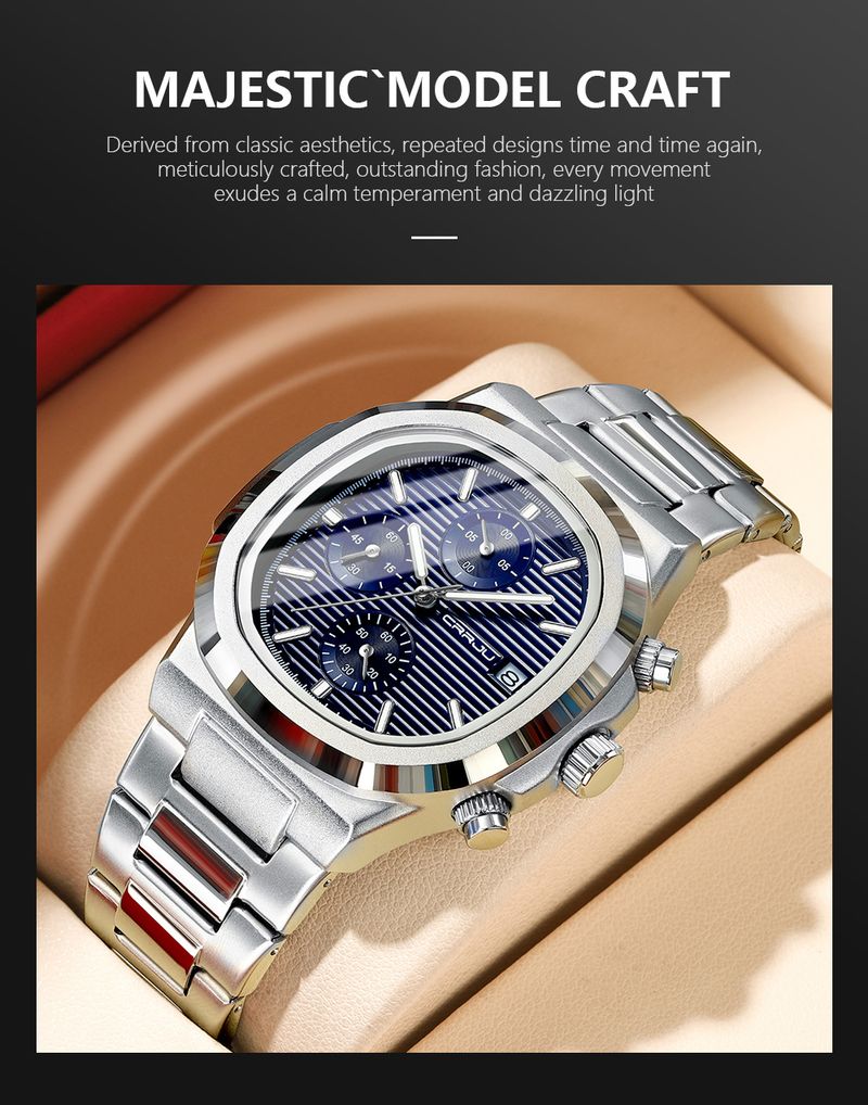 Luxury Man Watch Business Waterproof Male Clock Luminous Date Stainless Steel Square Quartz Men Watch Reloj Hombre_voghion.com